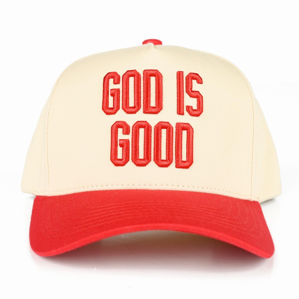 C.C TCM0093 Two Tone "GOD ID GOOD" Canvas Embroidered Baseball Cap - Snap Back Closure - One Size Fits Most - 100% Cotton view 2