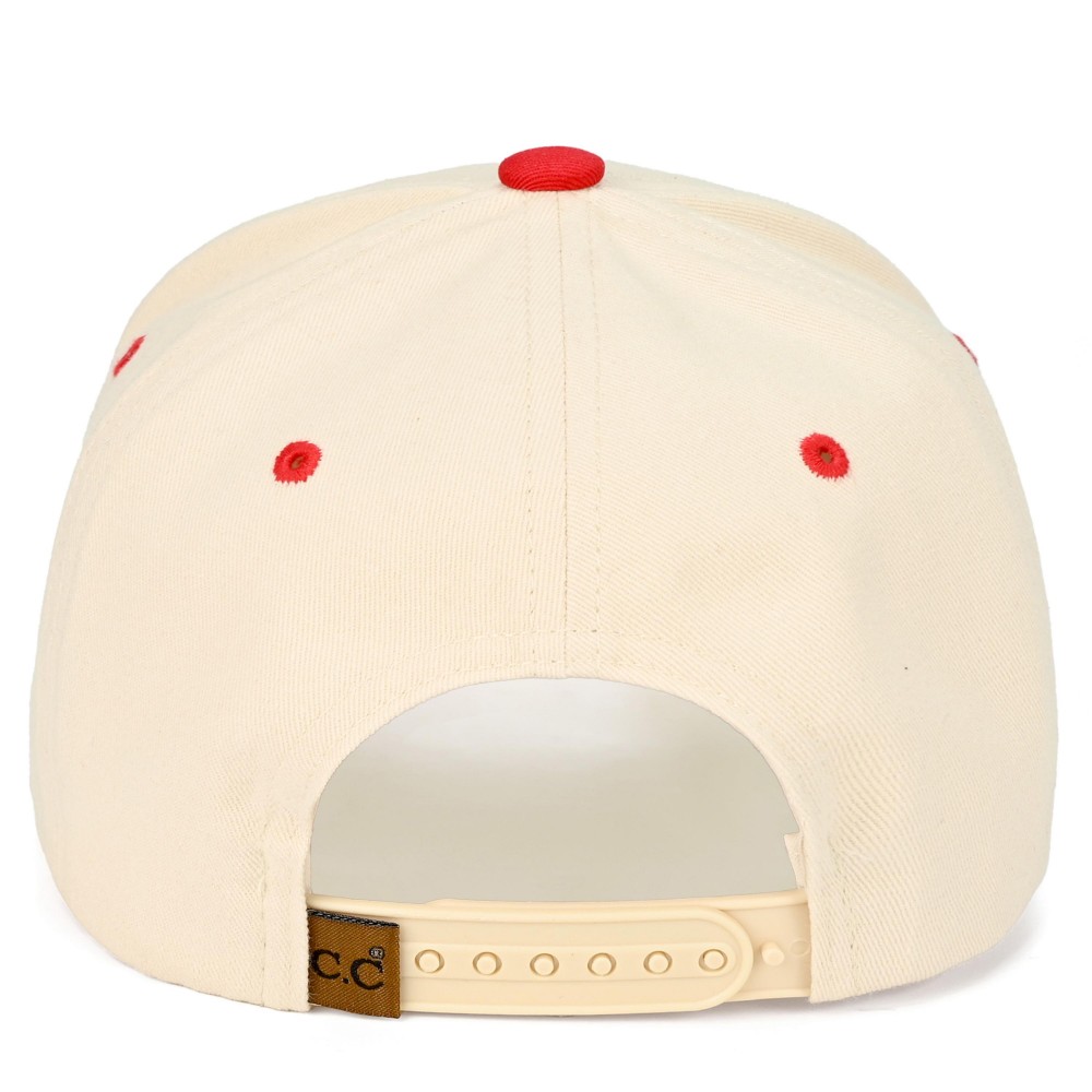 C.C TCM0093 Two Tone "GOD ID GOOD" Canvas Embroidered Baseball Cap - Snap Back Closure - One Size Fits Most - 100% Cotton view 6