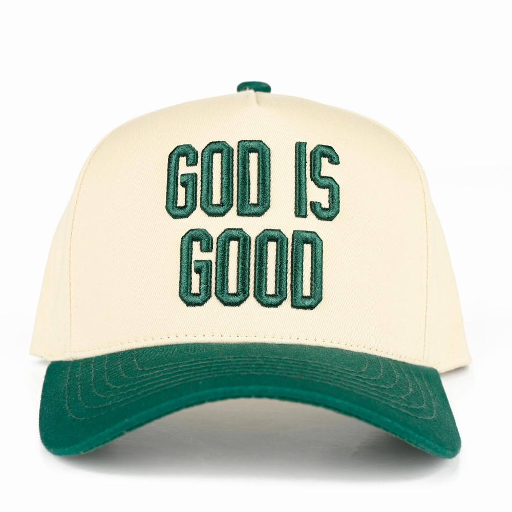 C.C TCM0093 Two Tone "GOD ID GOOD" Canvas Embroidered Baseball Cap - Snap Back Closure - One Size Fits Most - 100% Cotton view 2