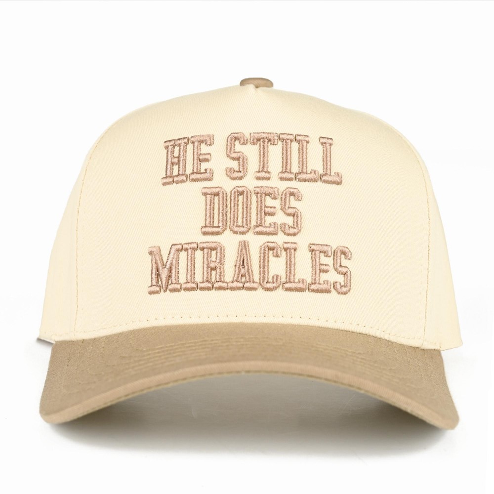 C.C TCM0094 Two Tone "He Still Does Miracles'" Canvas Embroidered Baseball Cap - Snap Back Closure - One Size Fits Most - 100% Cotton view 2