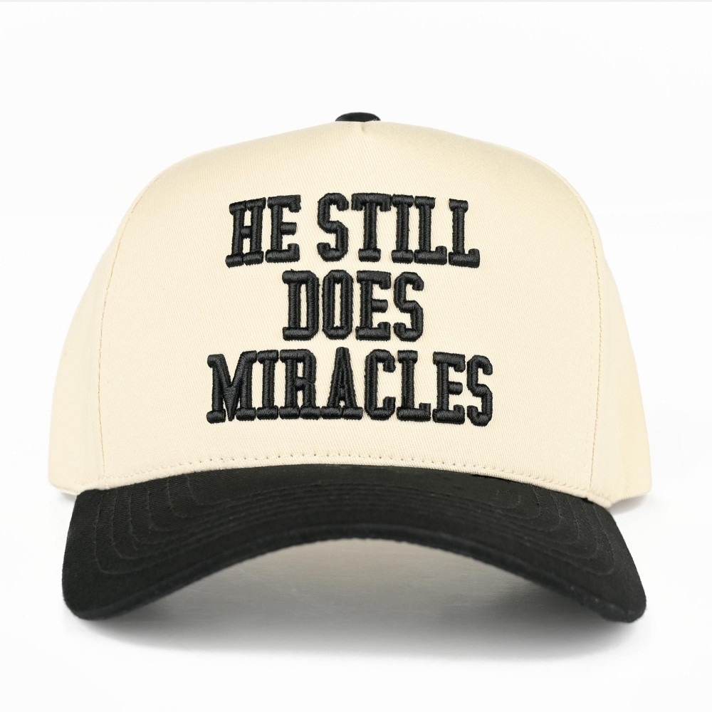 C.C TCM0094 Two Tone "He Still Does Miracles'" Canvas Embroidered Baseball Cap - Snap Back Closure - One Size Fits Most - 100% Cotton view 2