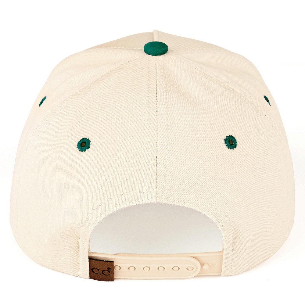 C.C TCM0095 Two Tone "AMEN'" Canvas Embroidered Baseball Cap - "Faith Over Fear" Side Embroidery - Snap Back Closure - One Size Fits Most - 100% Cotton view 6