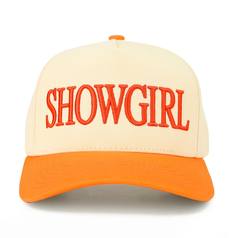 C.C TCM0098 Two Tone Canvas Embroidered "SHOWGIRL" Baseball Cap - Snap Back Closure - One Size Fits Most - 100% Cotton view 2
