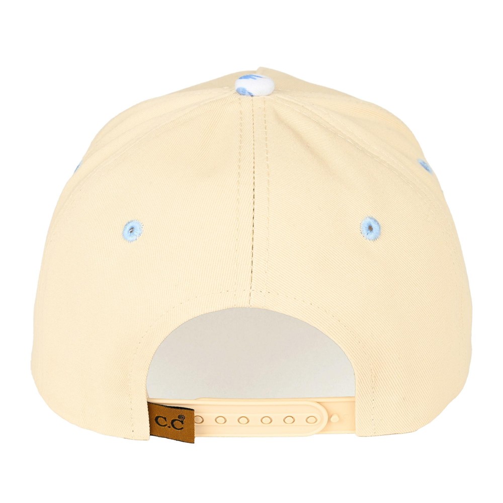 C.C TCM0135 Two Tone "Salty" Embroidered Baseball Cap With Beach Pattern Patchwork Bill - Snap Back Closure - One Size Fits Most - 100% Cotton view 6