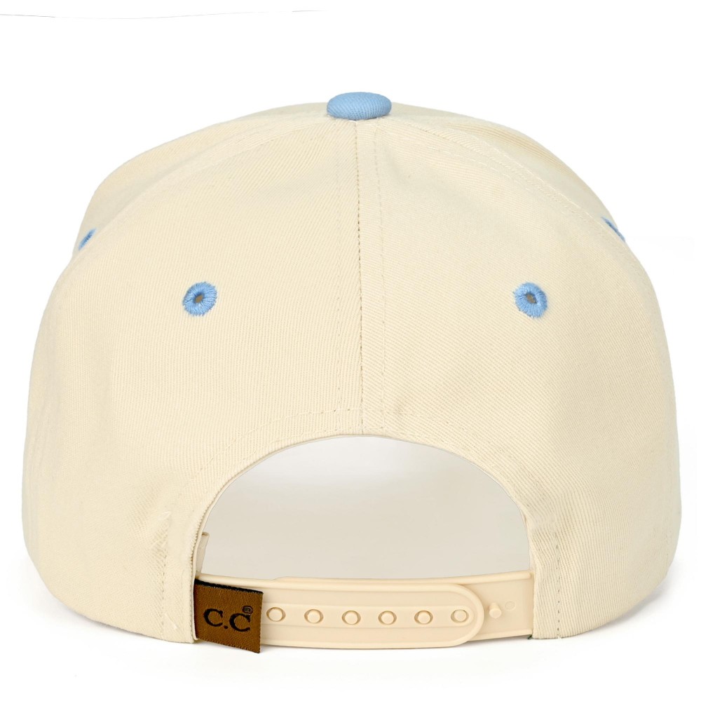 C.C TCM0137 Two Tone Polka Dot "Meet Me At The Lake" Canvas Embroidered Baseball Cap - Snap Back Closure - One Size Fits Most - 100% Cotton view 6