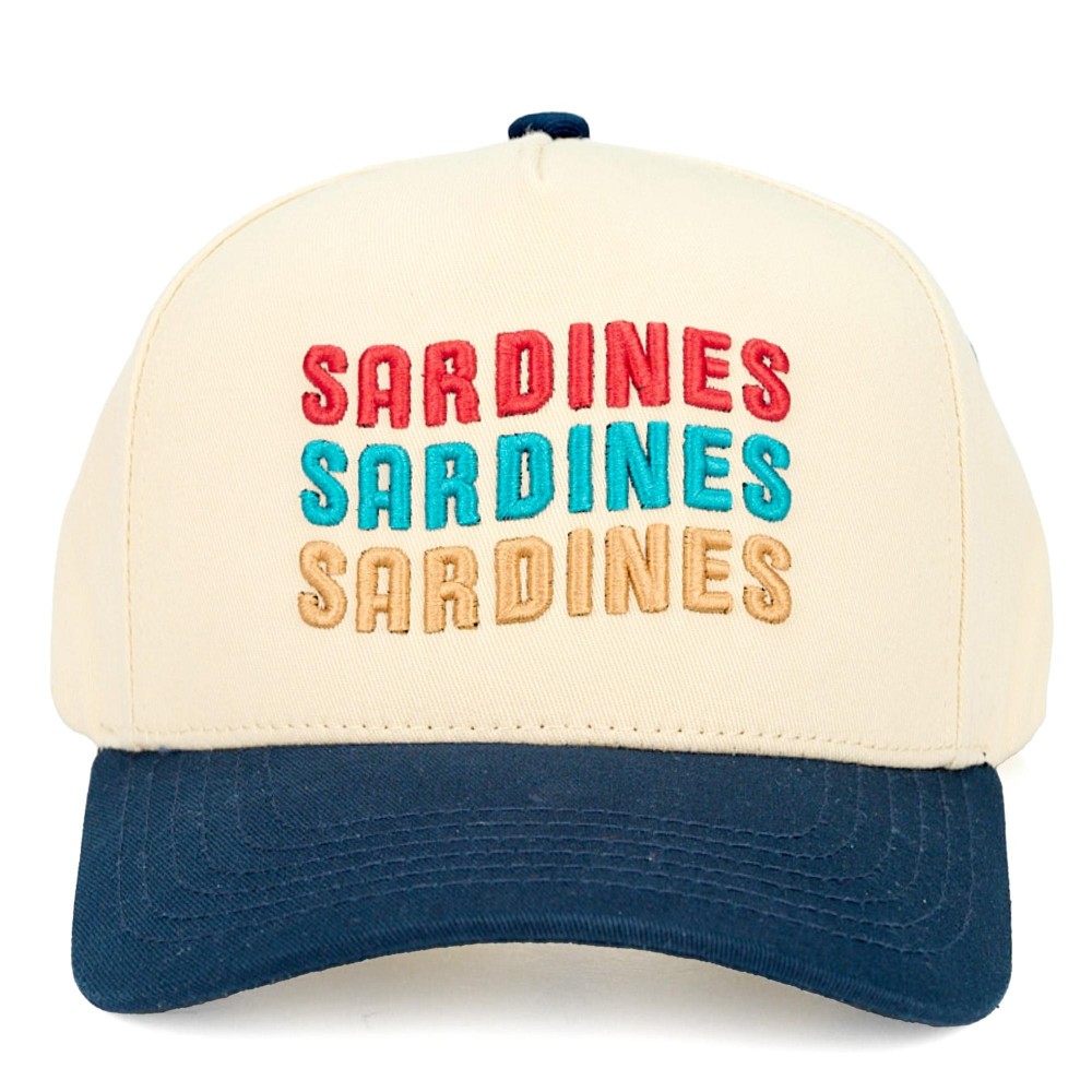 C.C TCM0084 Two Tone "Sardines" Canvas Embroidered Baseball Cap - Snap Back Closure - One Size Fits Most - 100% Cotton view 2