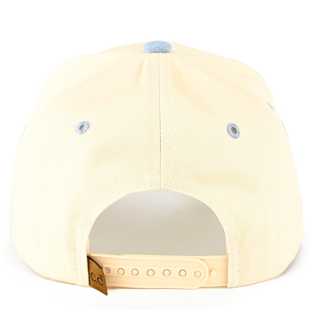 C.C TCM0090 Two Tone Canvas Embroidered Flower Flag Baseball Cap - Snap Back Closure - One Size Fits Most - 100% Cotton view 6