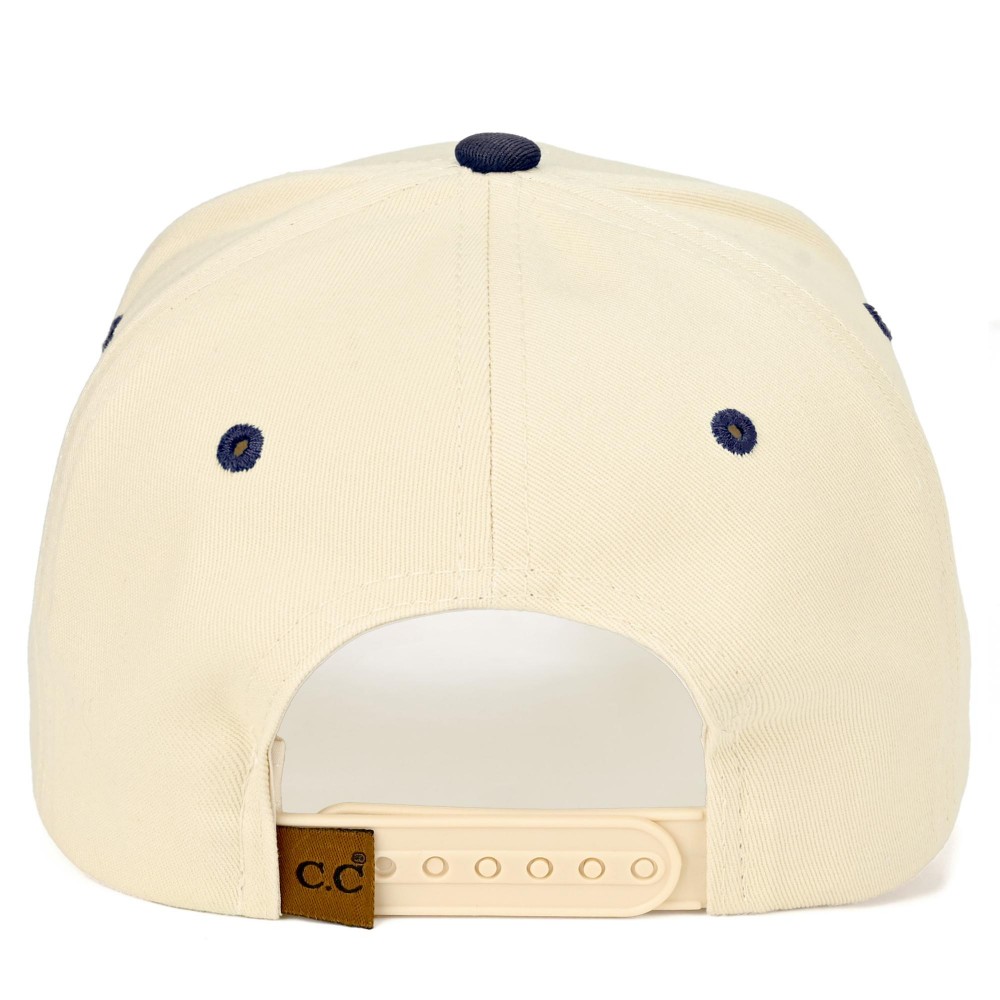 C.C TCM0090 Two Tone Canvas Embroidered Flower Flag Baseball Cap - Snap Back Closure - One Size Fits Most - 100% Cotton view 6