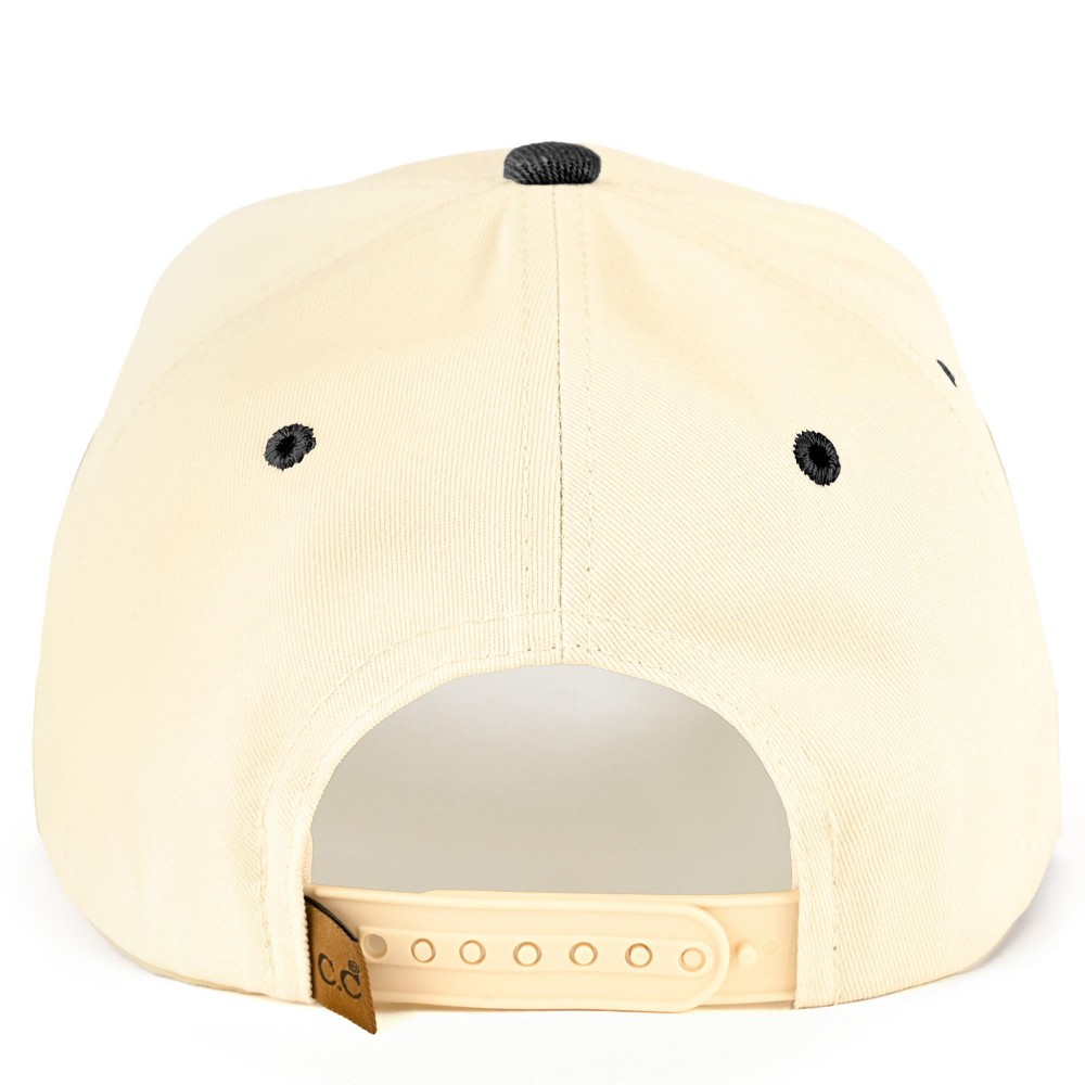 C.C TCM0090 Two Tone Canvas Embroidered Flower Flag Baseball Cap - Snap Back Closure - One Size Fits Most - 100% Cotton view 6