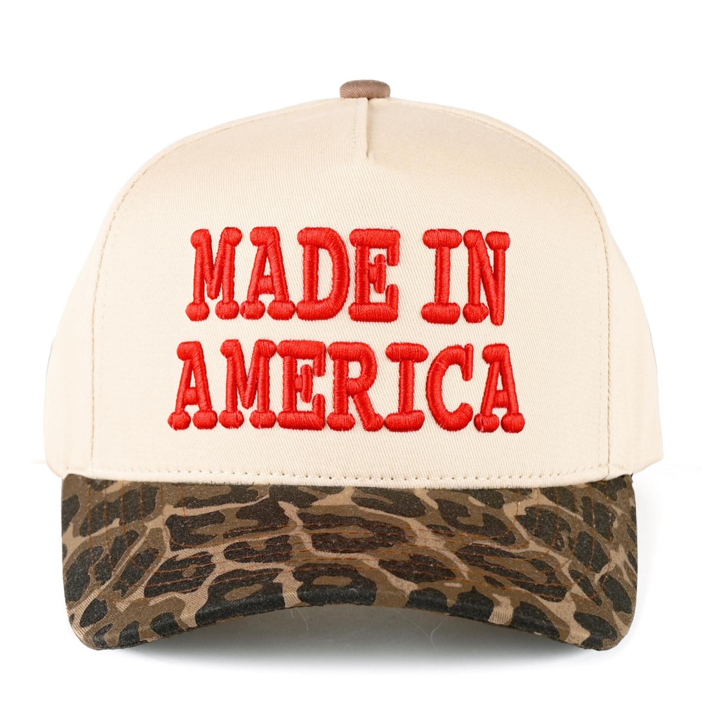 C.C TCM0091 Two Tone "Made In America" Canvas Embroidered Baseball Cap - Snap Back Closure - One Size Fits Most - 100% Cotton view 2
