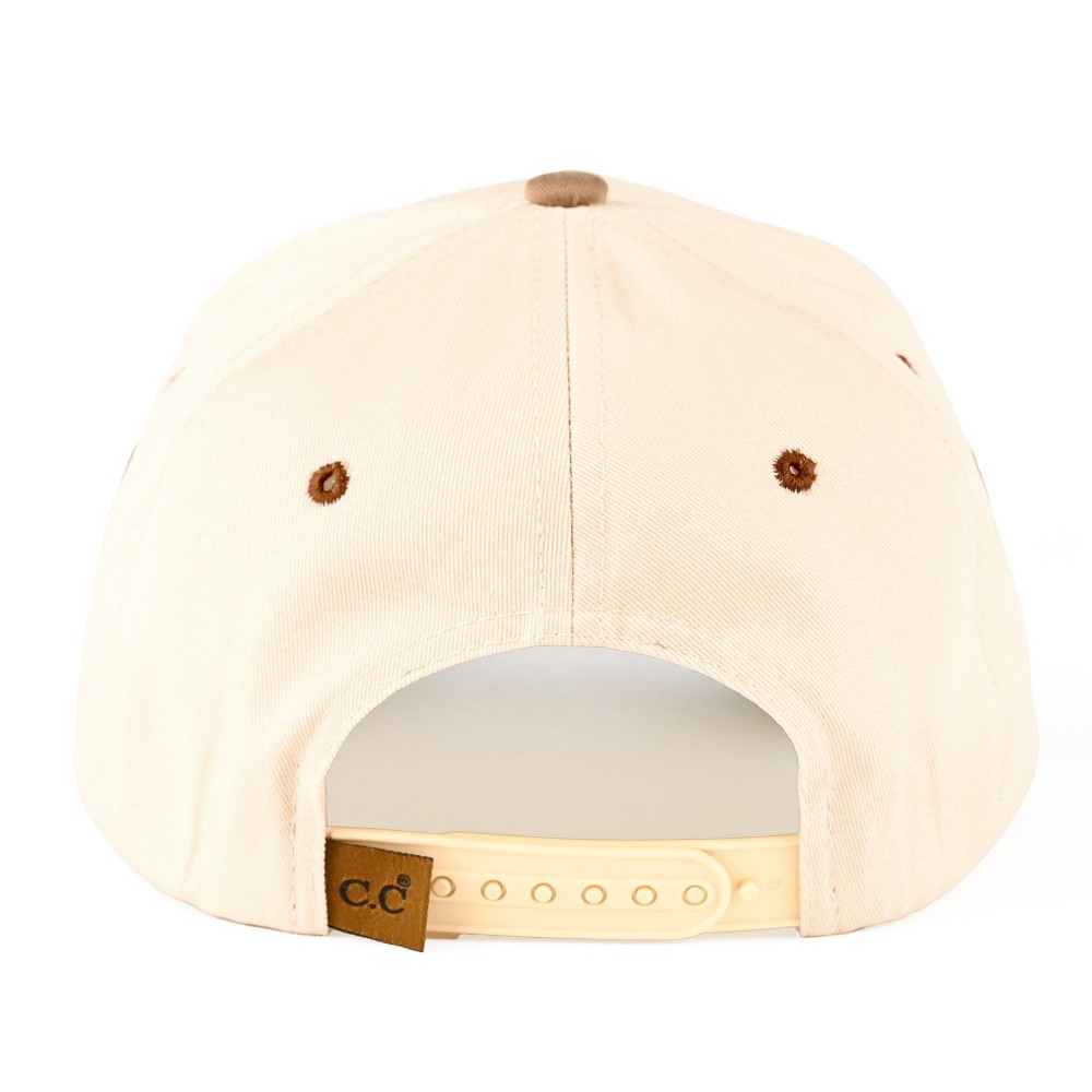 C.C TCM0091 Two Tone "Made In America" Canvas Embroidered Baseball Cap - Snap Back Closure - One Size Fits Most - 100% Cotton view 6