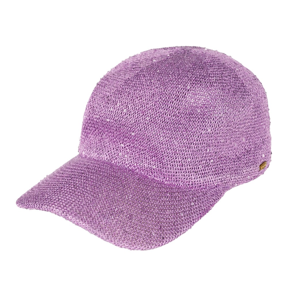 C.C BAH0001 Sequin Baseball Cap - One Size Fits Most - Sweatband Inside - Velcro Closure - 100% Polyester view 2