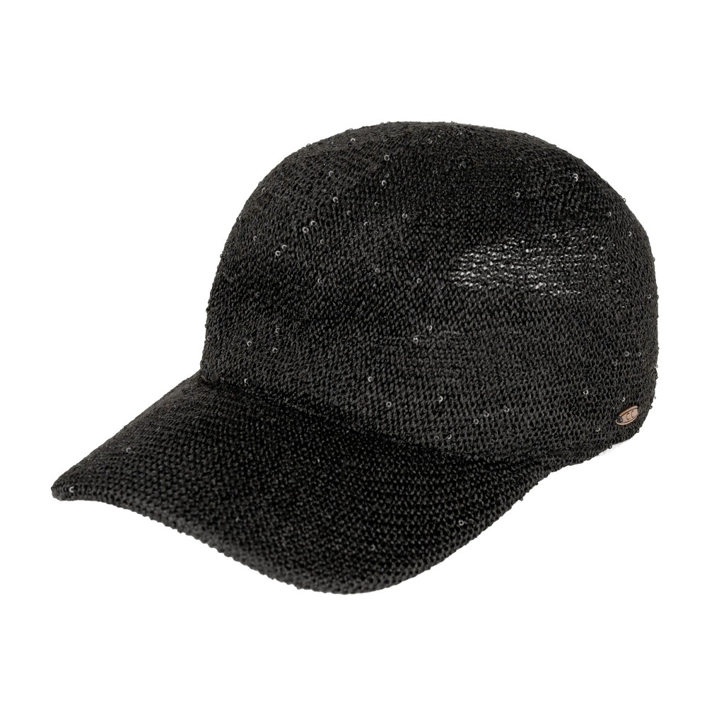 C.C BAH0001 Sequin Baseball Cap - One Size Fits Most - Sweatband Inside - Velcro Closure - 100% Polyester view 2