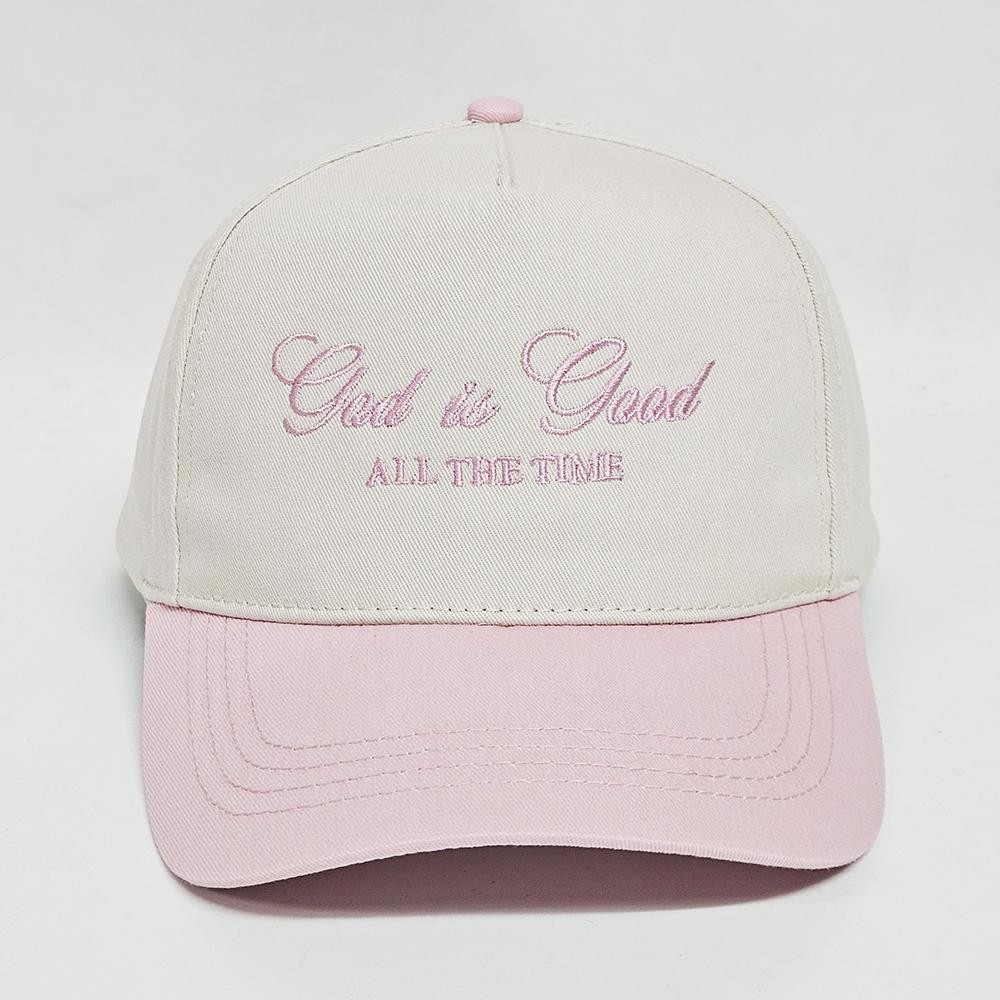 "God Is Good All The Time" Embroidered Two Tone Baseball Cap - One Size Fits Most - Snap Back Closure - 100% Cotton view 2