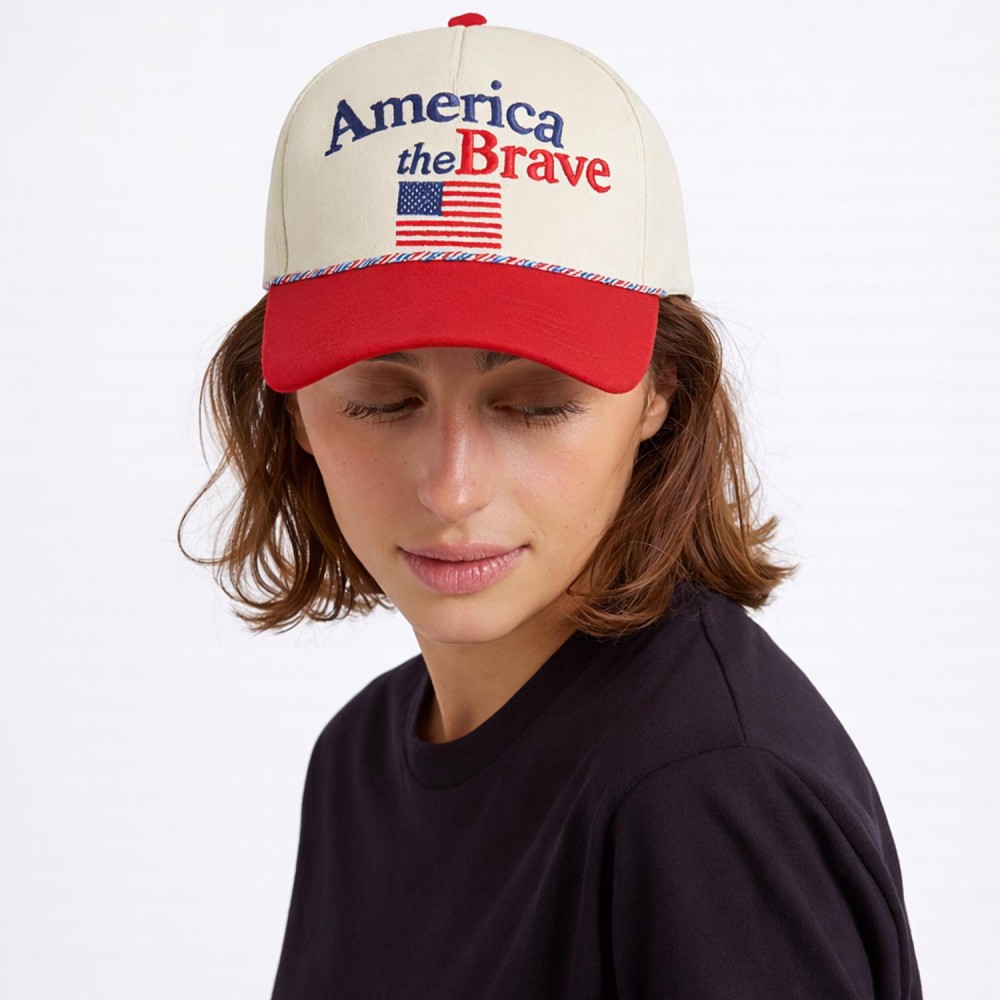 Do Everything In Love "America The Brave" Embroidered Americana Baseball Cap - One Size Fits Most - Snap Back Closure - 100% Cotton view 2