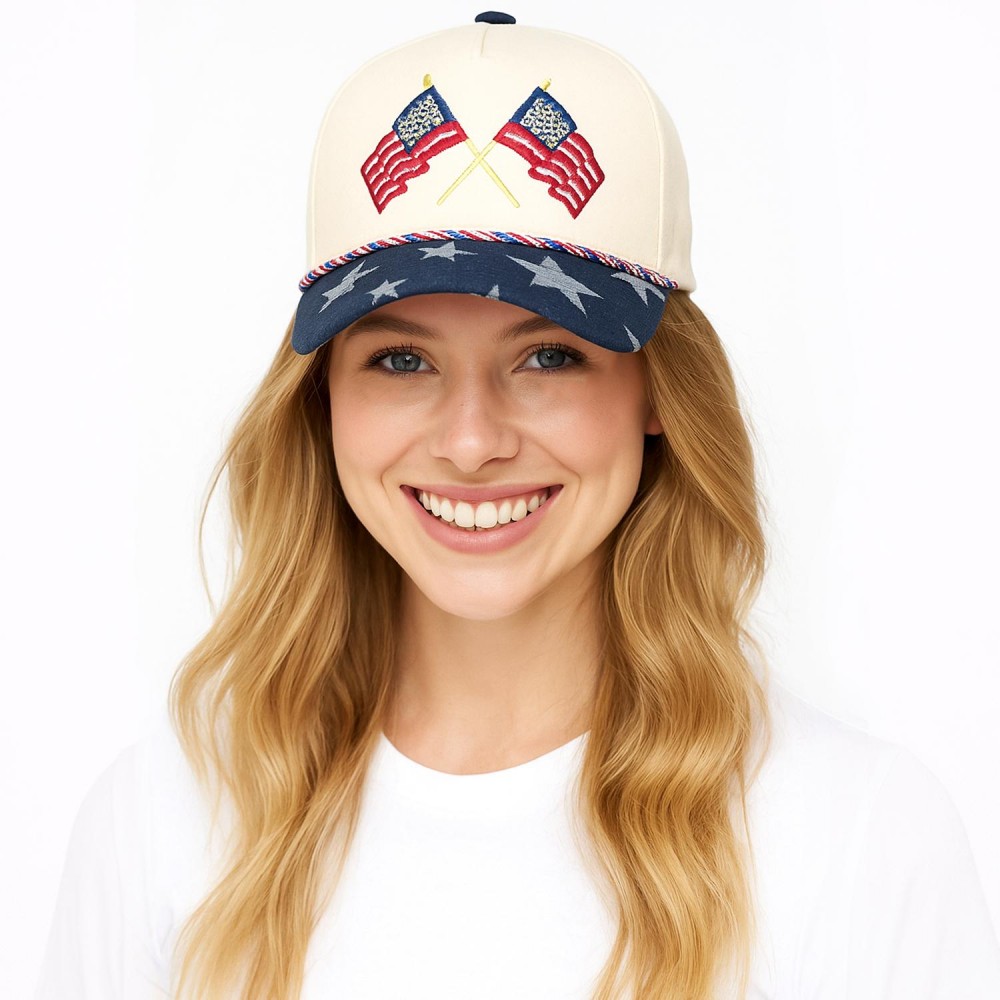 Do Everything In Love American Flag Patch Embroidered Americana Baseball Cap - One Size Fits Most - Snap Back Closure - 100% Cotton view 2