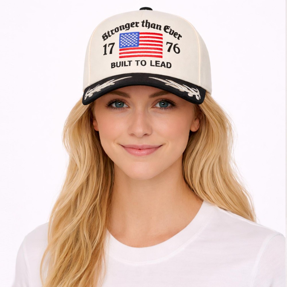 Do Everything In Love "Stronger Than Ever Built To Lead" Embroidered Baseball Cap - One Size Fits Most - Snap Back Closure - 100% Cotton view 2