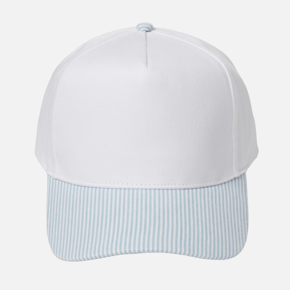 Two Tone Skinny Stripe Baseball Cap - Snap Back Closure - One Size Fits Most - 100% Cotton view 2