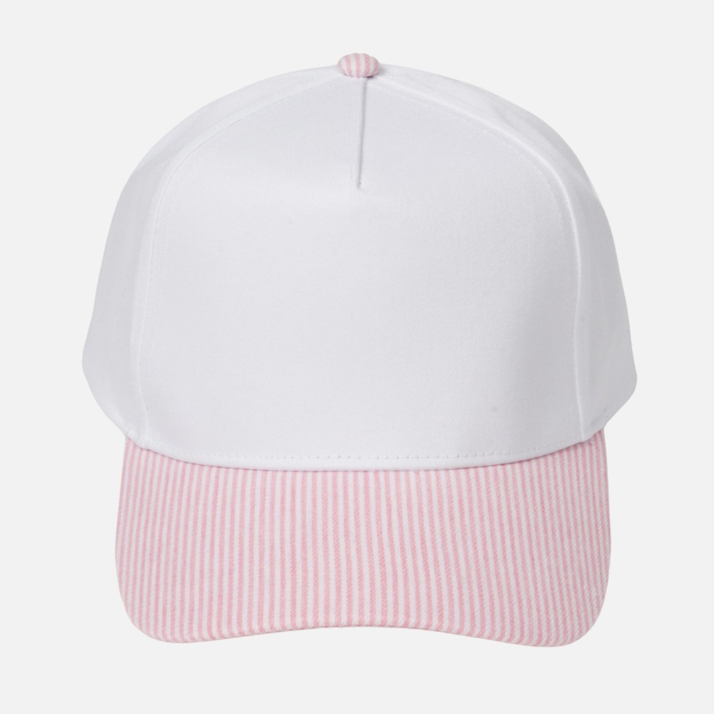 Two Tone Skinny Stripe Baseball Cap - Snap Back Closure - One Size Fits Most - 100% Cotton view 2