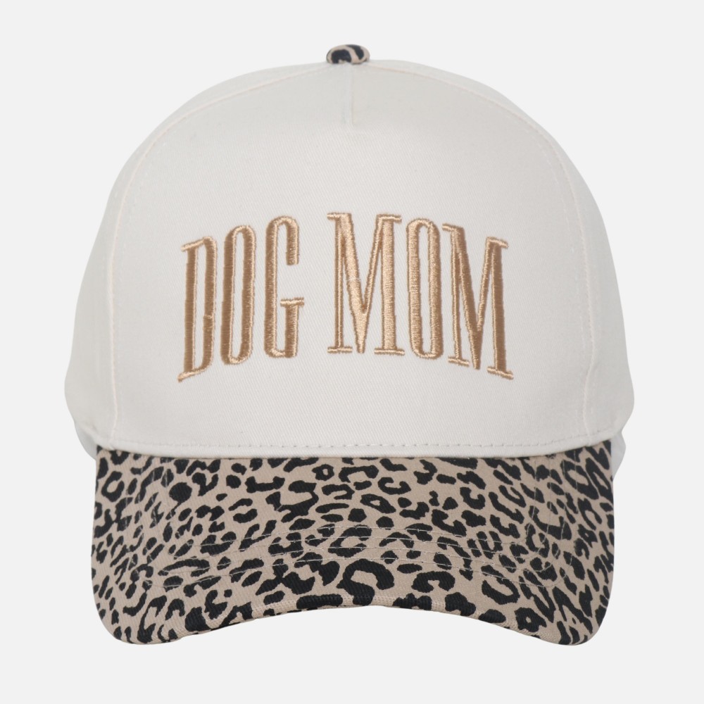 Two Tone "DOG MOM" Embroidered Baseball Cap - Snap Back Closure - One Size Fits Most - 100% Cotton view 2