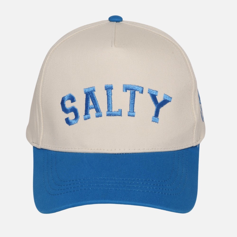 Two Tone "SALTY" Embroidered Baseball Cap With Palm Tree Details - Snap Back Closure - One Size Fits Most - 100% Cotton view 2