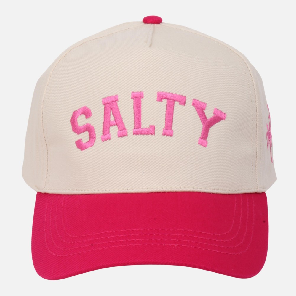 Two Tone "SALTY" Embroidered Baseball Cap With Palm Tree Details - Snap Back Closure - One Size Fits Most - 100% Cotton view 2