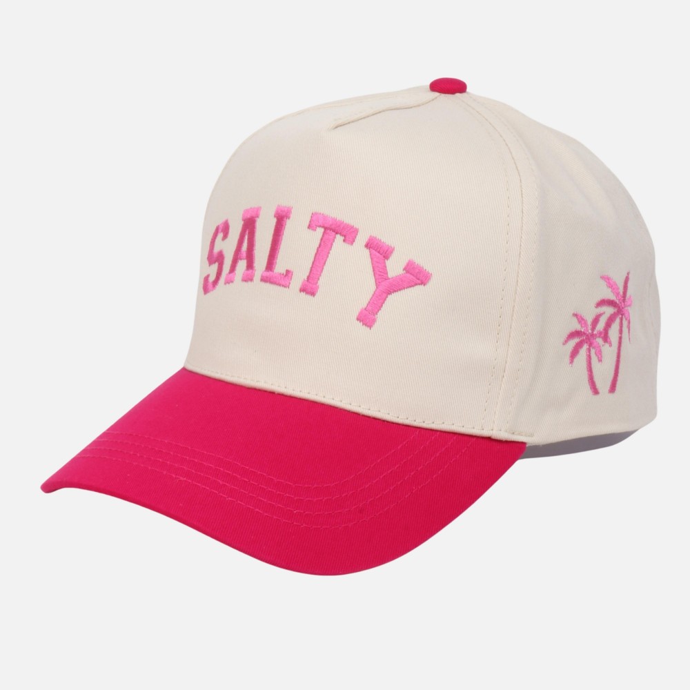 Two Tone "SALTY" Embroidered Baseball Cap With Palm Tree Details - Snap Back Closure - One Size Fits Most - 100% Cotton view 4