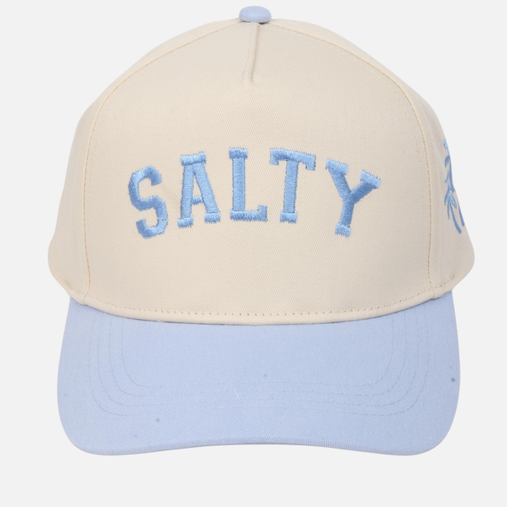 Two Tone "SALTY" Embroidered Baseball Cap With Palm Tree Details - Snap Back Closure - One Size Fits Most - 100% Cotton view 2