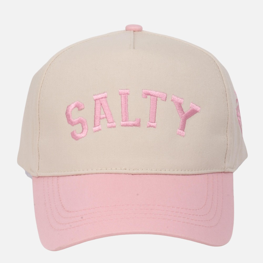 Two Tone "SALTY" Embroidered Baseball Cap With Palm Tree Details - Snap Back Closure - One Size Fits Most - 100% Cotton view 2