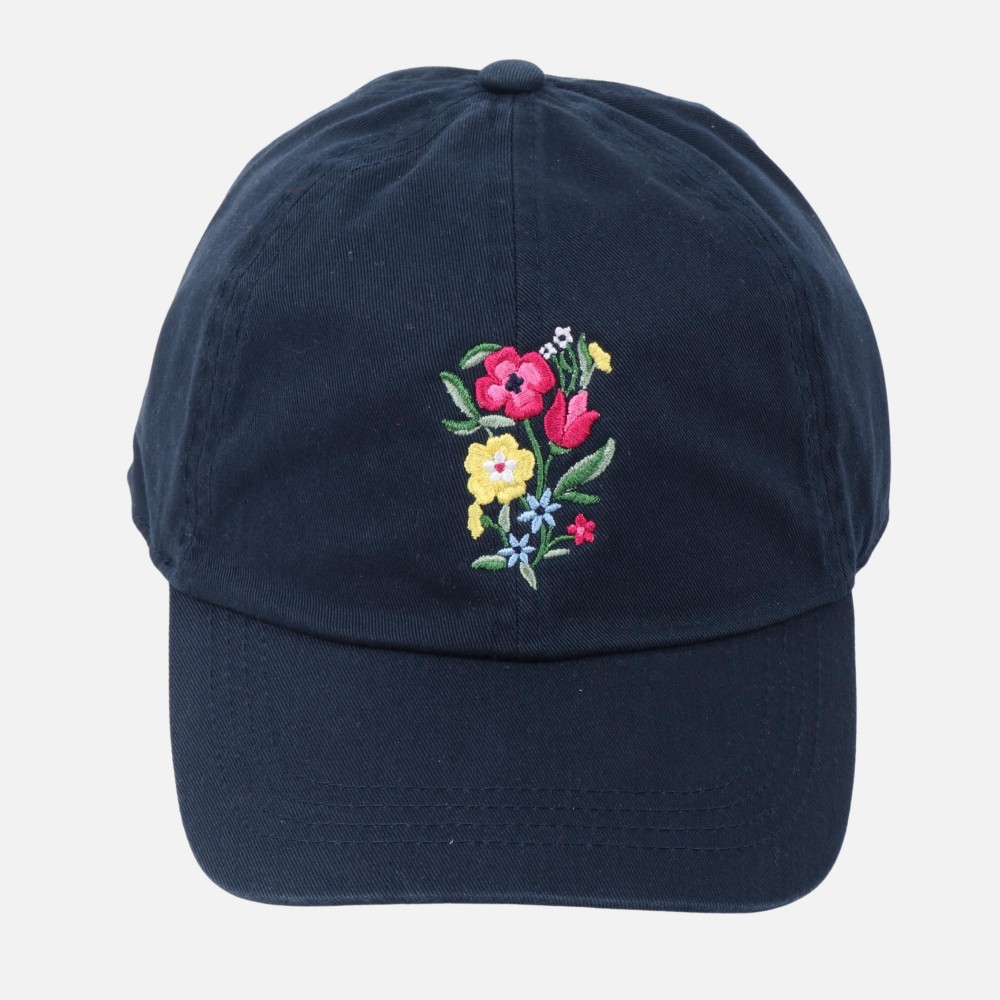 Flowers Embroidered Baseball Cap - One Size Fits Most - Slide Buckle Adjustment - 100% Cotton view 4