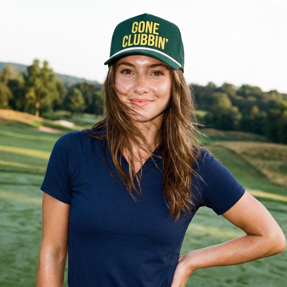 C.C TCM0190 Canvas Embroidered "Gone Clubbin'" Baseball Cap With Twisted Rope Detail - Snap Back Closure - One Size Fits Most - 100% Cotton view 2