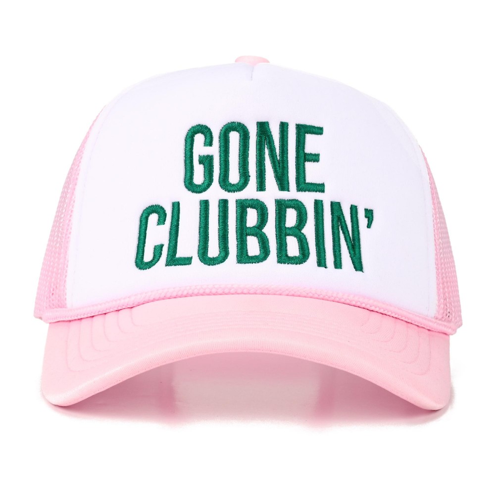 C.C TCM0191 Two Tone Embroidered "Gone Clubbin'" Trucker Cap - Snap Back Closure - One Size Fits Most - 100% Cotton view 4
