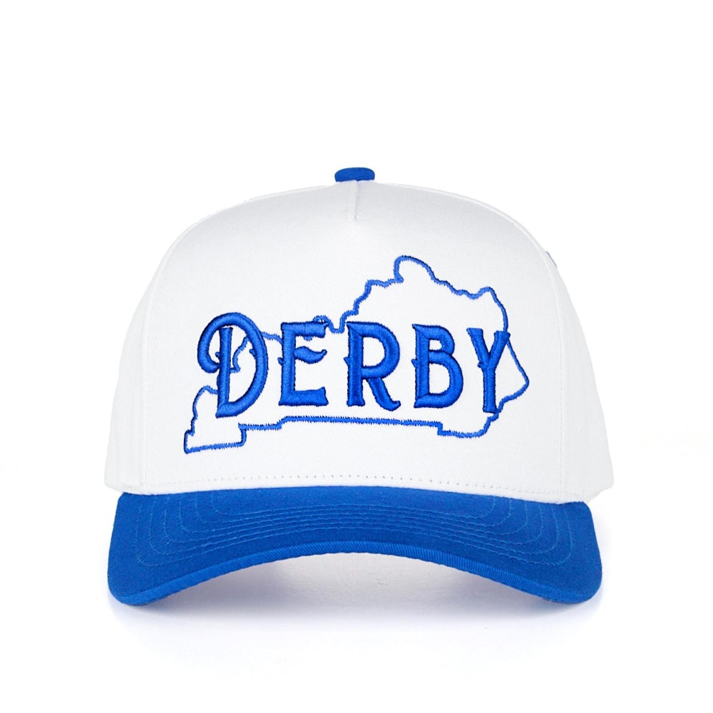 C.C TCM0130 Two Tone "DERBY" & Kentucky State Outline Canvas Embroidered Baseball Cap - Snap Back Closure - One Size Fits Most - 100% Cotton view 4