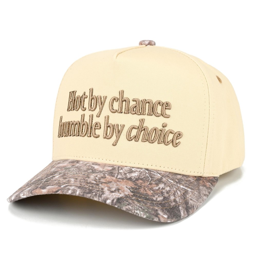TCM0215 "Hot by chance humble by choice" Embroidered Camo Baseball Cap - One Size Fits Most - Snap Back Closure - 100% Cotton view 6