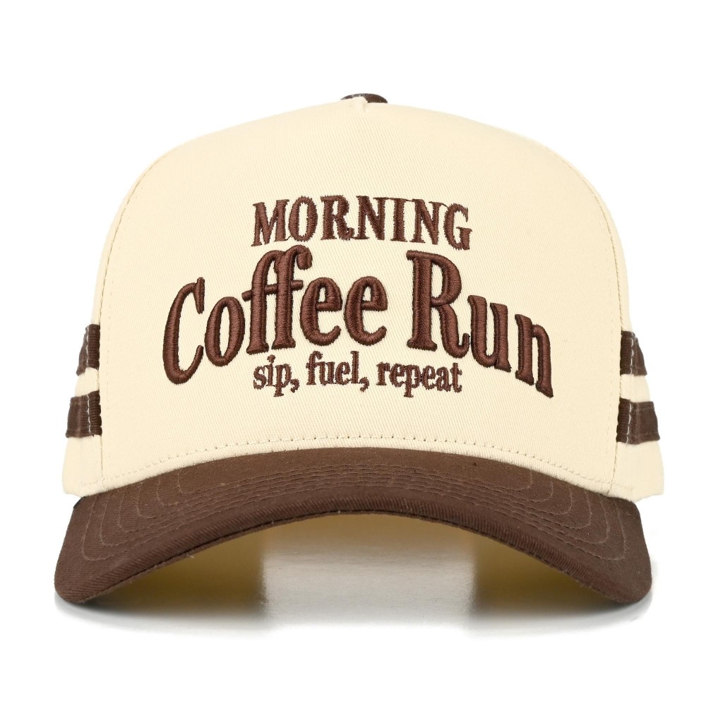 TCM0013 "Morning Coffee Run Sip, Fuel, Repeat " Embroidered Baseball Cap - Snap Back Closure - One Size Fits Most - 100% Cotton view 4