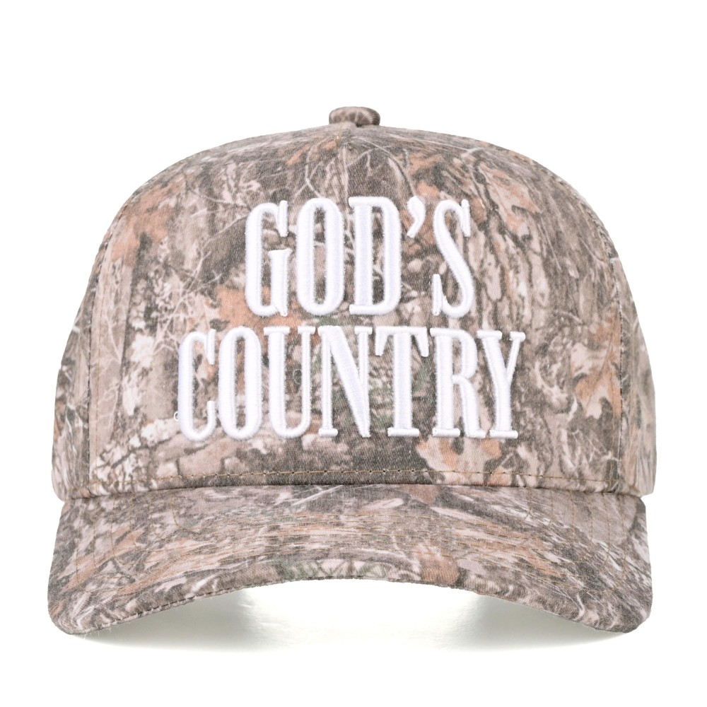 C.C TCM0162 Canvas Embroidered "God's Country" Baseball Cap - Snap Back Closure - One Size Fits Most - 100% Cotton view 2