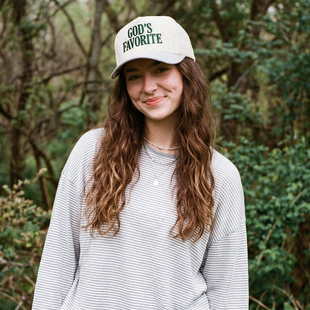 TCM0209 "GODS FAVORITE" Embroidered Two Tone Baseball Cap - Snap Back Closure - One Size Fits Most - 100% Cotton view 2