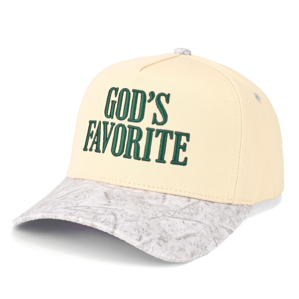 TCM0209 "GODS FAVORITE" Embroidered Two Tone Baseball Cap - Snap Back Closure - One Size Fits Most - 100% Cotton view 6