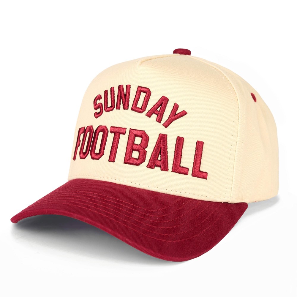 C.C TCM0013 Two Tone "SUNDAY FOOTBALL" Canvas Embroidered Baseball Cap - Snap Back Closure - One Size Fits Most - 100% Cotton view 4