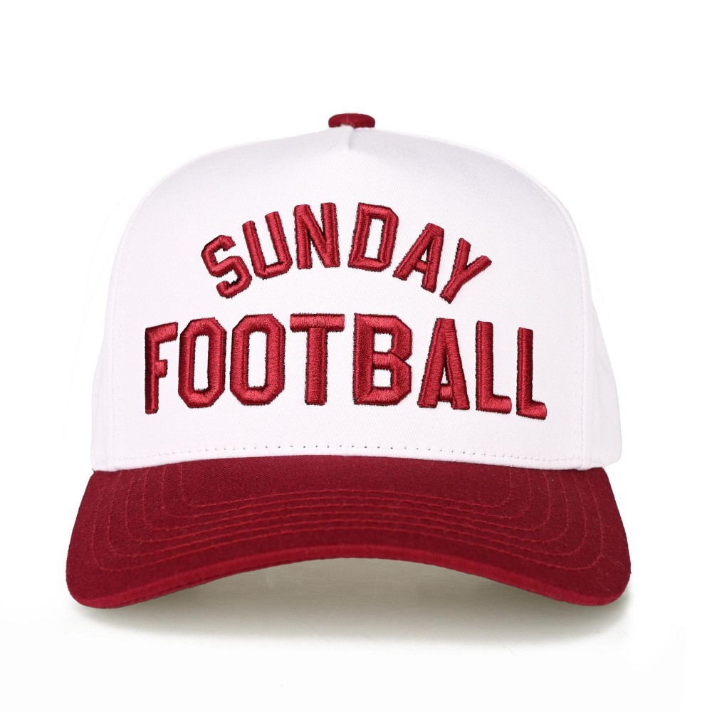 C.C TCM0013 Two Tone "SUNDAY FOOTBALL" Canvas Embroidered Baseball Cap - Snap Back Closure - One Size Fits Most - 100% Cotton view 2