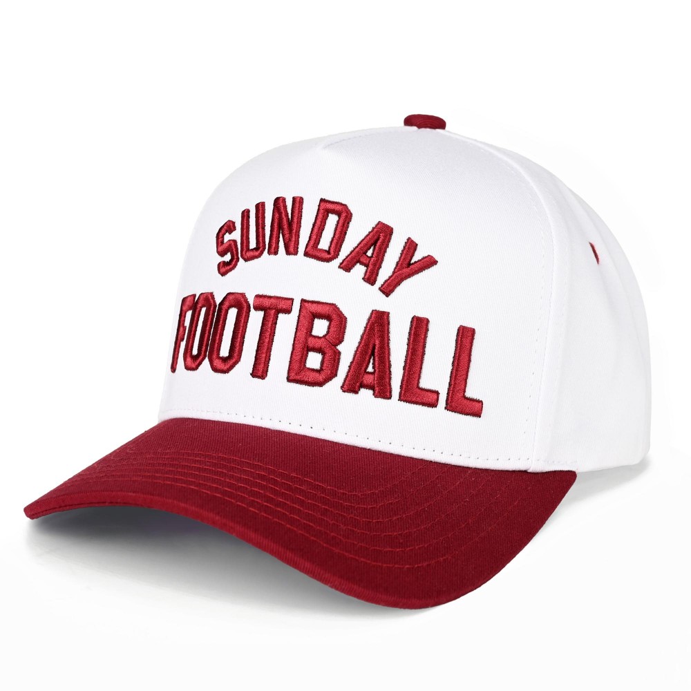 C.C TCM0013 Two Tone "SUNDAY FOOTBALL" Canvas Embroidered Baseball Cap - Snap Back Closure - One Size Fits Most - 100% Cotton view 4
