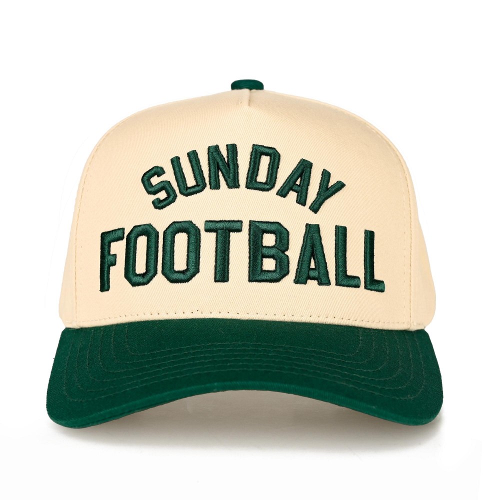 C.C TCM0013 Two Tone "SUNDAY FOOTBALL" Canvas Embroidered Baseball Cap - Snap Back Closure - One Size Fits Most - 100% Cotton view 2