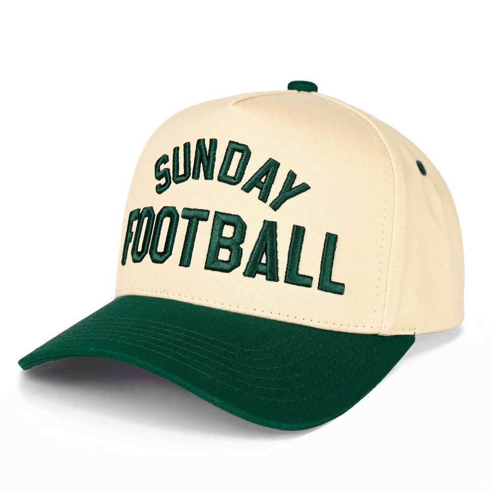 C.C TCM0013 Two Tone "SUNDAY FOOTBALL" Canvas Embroidered Baseball Cap - Snap Back Closure - One Size Fits Most - 100% Cotton view 4
