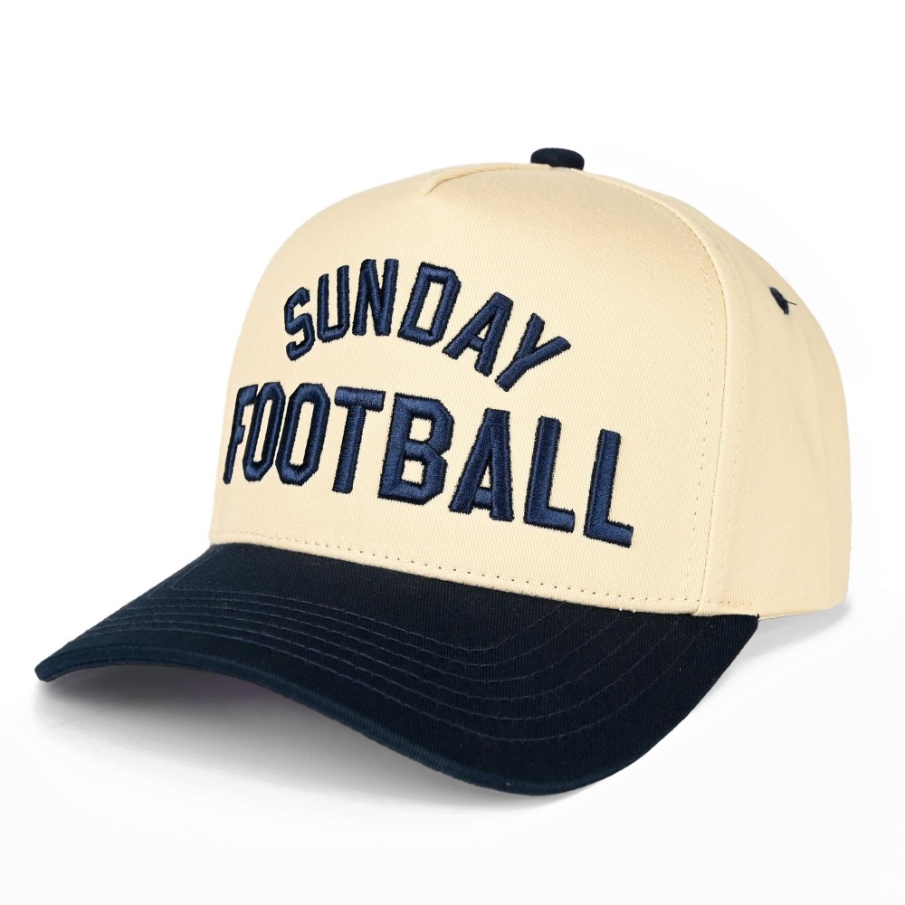 C.C TCM0013 Two Tone "SUNDAY FOOTBALL" Canvas Embroidered Baseball Cap - Snap Back Closure - One Size Fits Most - 100% Cotton view 4