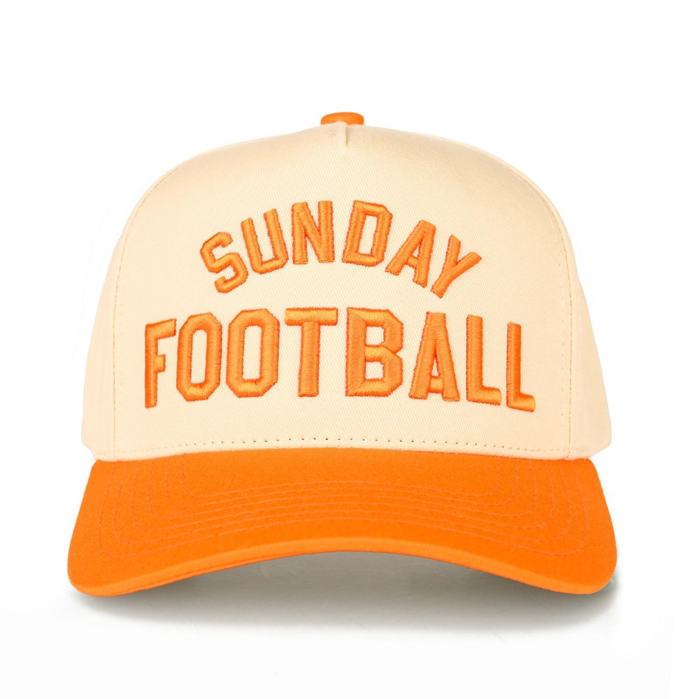 C.C TCM0013 Two Tone "SUNDAY FOOTBALL" Canvas Embroidered Baseball Cap - Snap Back Closure - One Size Fits Most - 100% Cotton view 2
