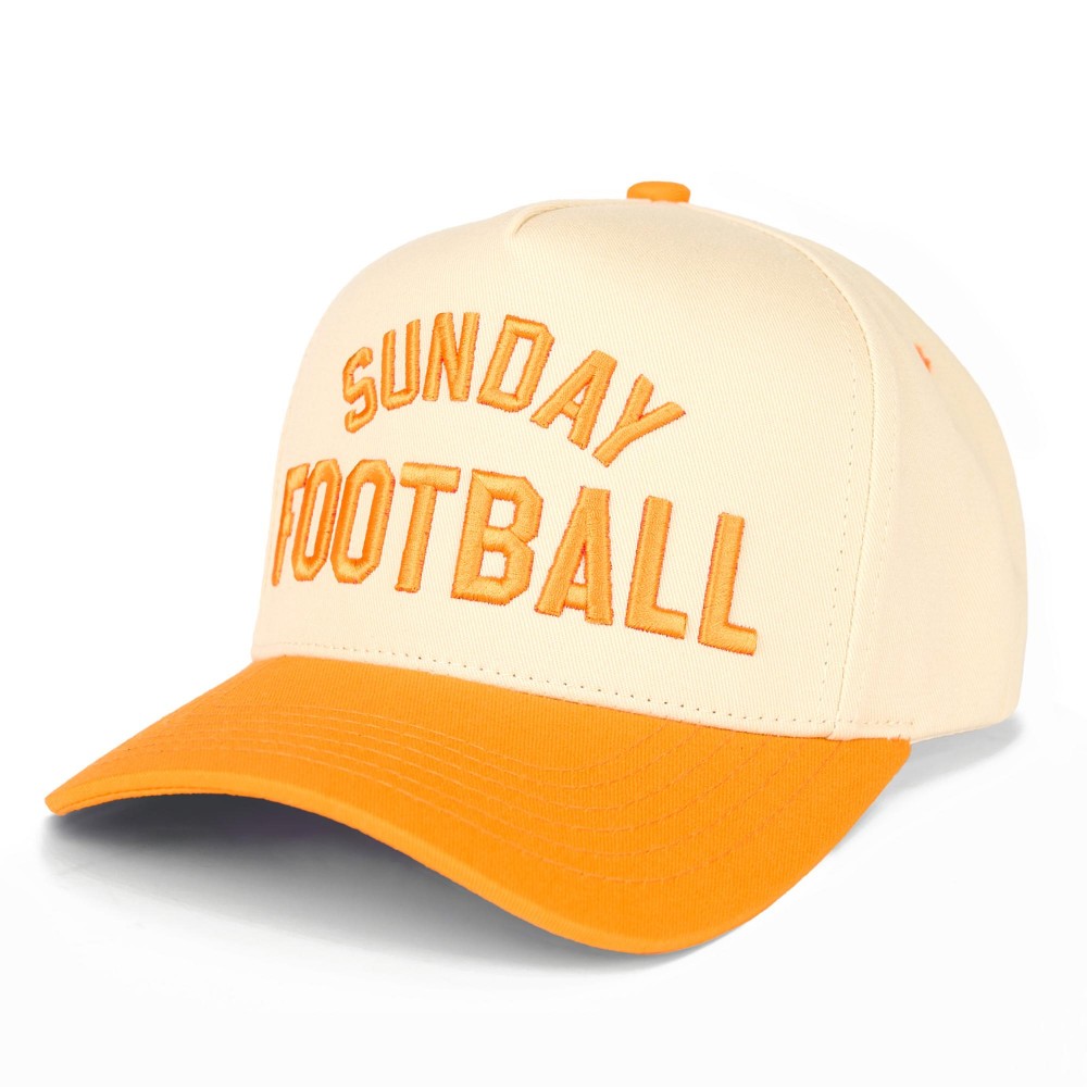 C.C TCM0013 Two Tone "SUNDAY FOOTBALL" Canvas Embroidered Baseball Cap - Snap Back Closure - One Size Fits Most - 100% Cotton view 4