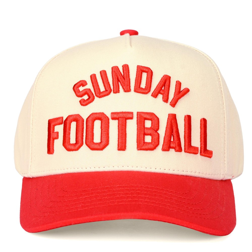 C.C TCM0013 Two Tone "SUNDAY FOOTBALL" Canvas Embroidered Baseball Cap - Snap Back Closure - One Size Fits Most - 100% Cotton view 4