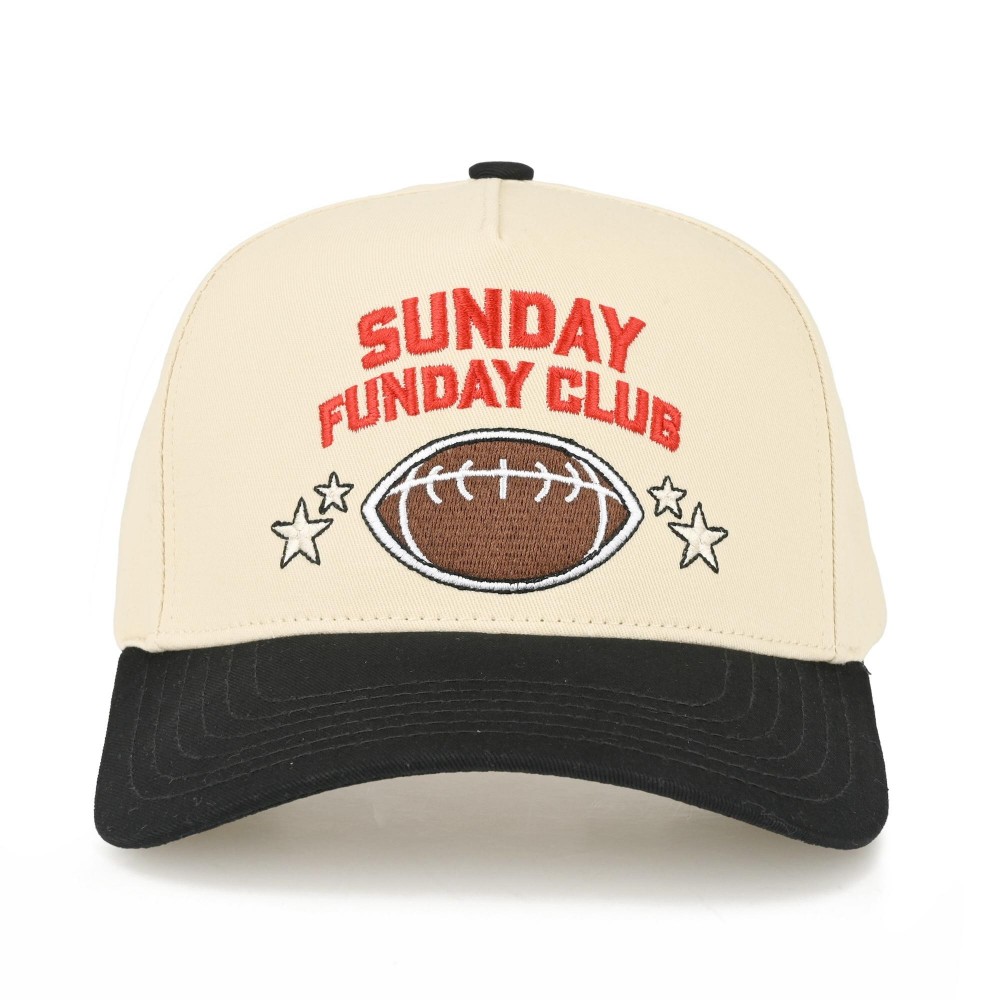 TCM0186 "SUNDAY FUNDAY CLUB" Embroidered Two Tone Football Cap - One Size Fits Most - Snap Back Closure - 100% Cotton view 2