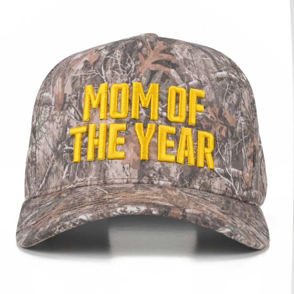 TCM0204 "MOM OF THE YEAR" Embroidered Two Tone Baseball Cap - One Size Fits Most - Snap Back Closure - 100% Cotton view 2