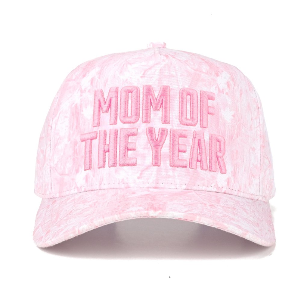 TCM0204 "MOM OF THE YEAR" Embroidered Two Tone Baseball Cap - One Size Fits Most - Snap Back Closure - 100% Cotton view 2